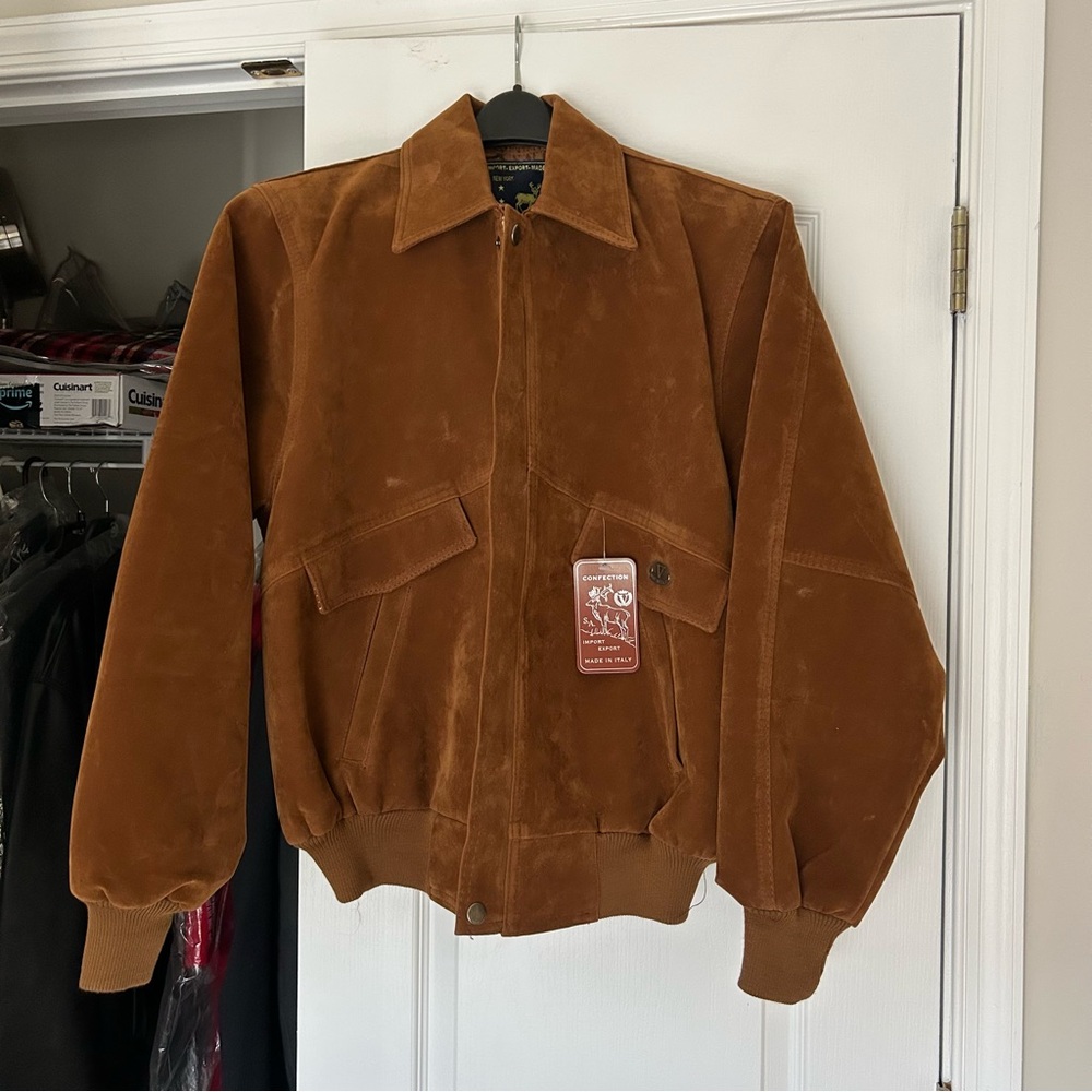 NWT tan suede bomber jacket